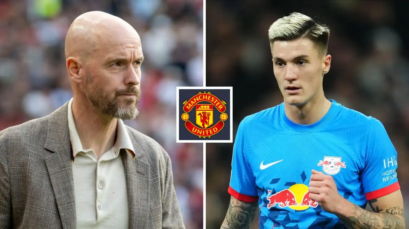 Guy Utd height mutt Erik ten Hag and also Benjamin Sesko