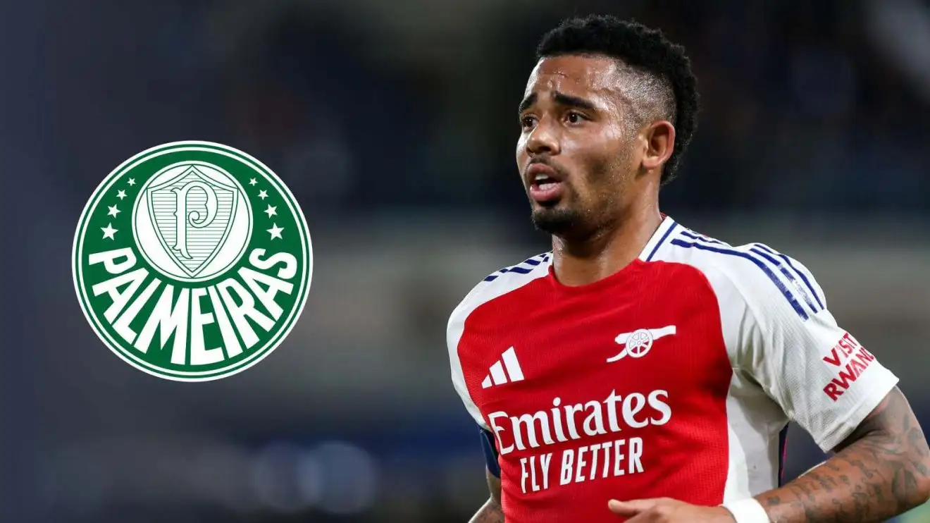 Mishmash forward Gabriel Jesus with the Palmeiras badge