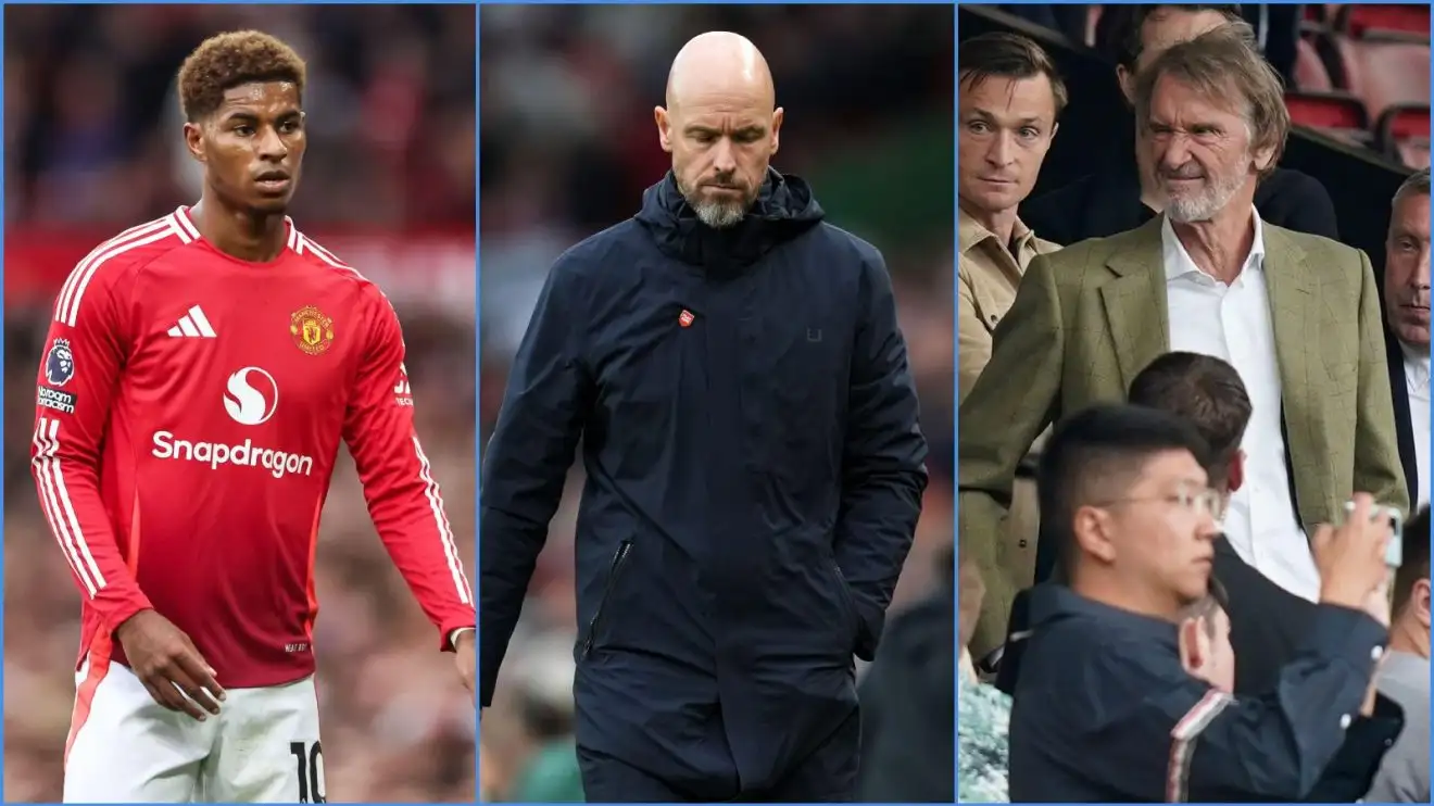 Ten Hag sack unavoidable but Man Utd players 'stealing a living' and Rashford 'just gave up' 1 Individual Utd onward Marcus Rashford, supervisor Erik 10 Hag and also co-owner Sir Jim Ratcliffe