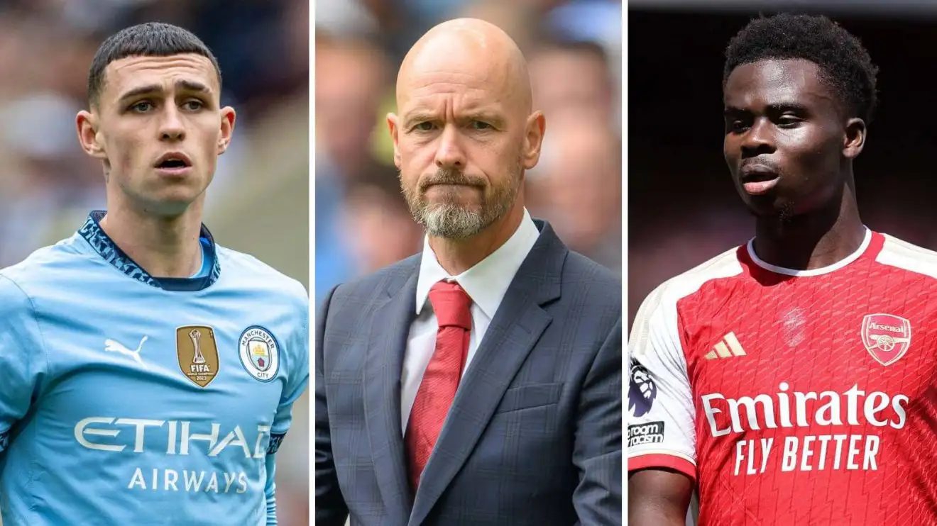 Bukayo Saka, Erik ten Hag and Phil Foden