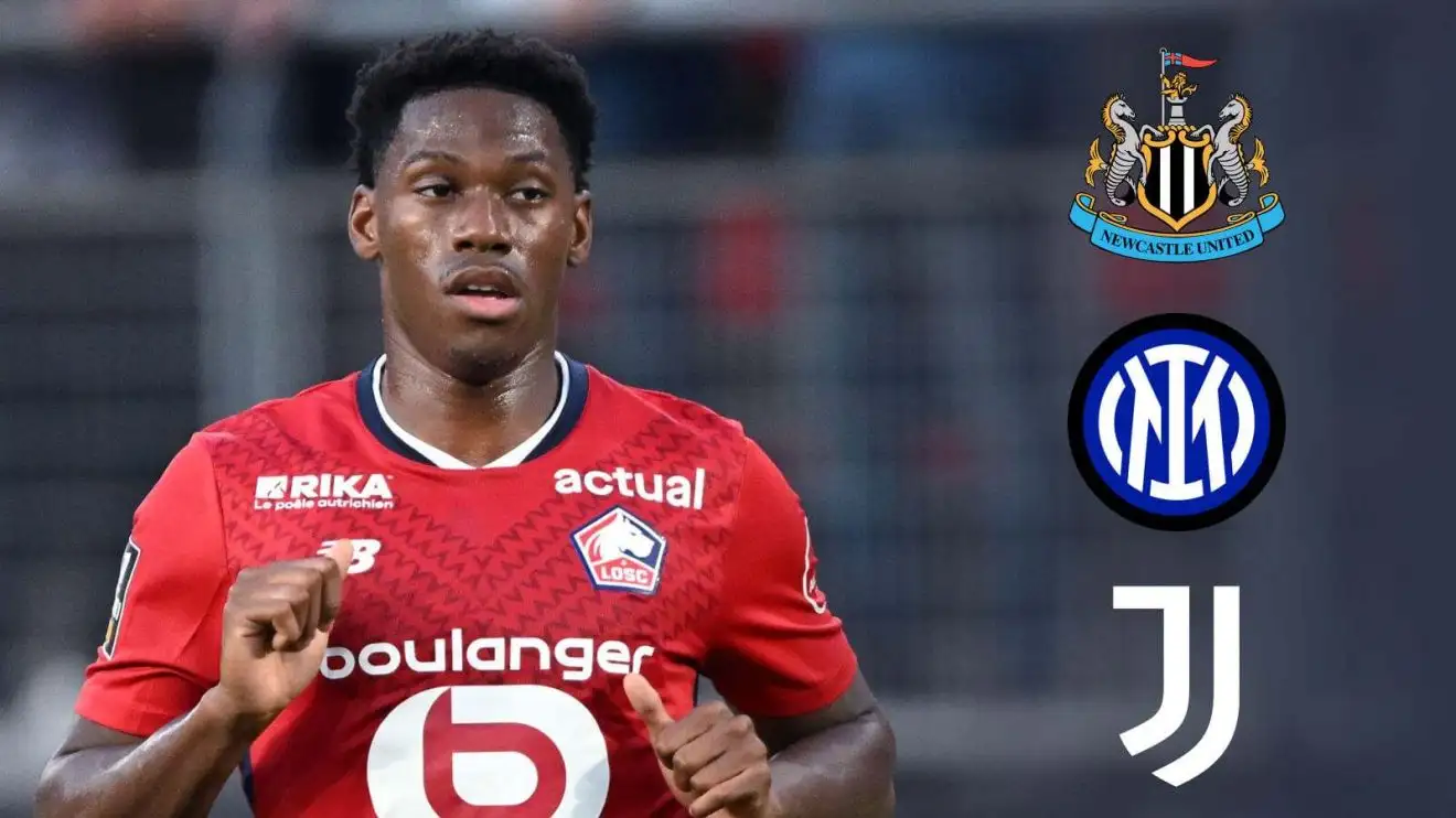 Newcastle 'favourites' in 'three-way' transfer race for Ligue 1 striker with PIF 'ready to pay the most' 1 Jonathan David via the Newcastle, Inter and Juventus badges