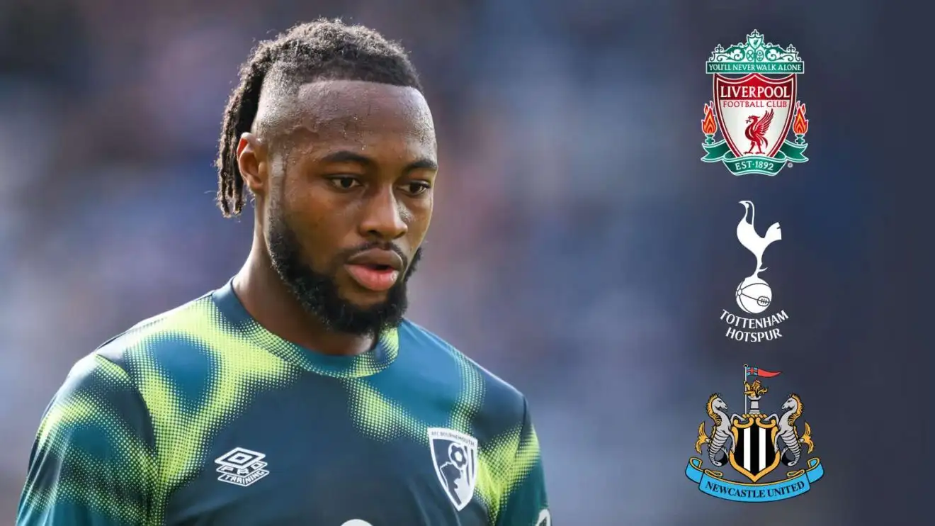 Liverpool 'scout' Bournemouth star as Reds 'take a look' at forward amid Spurs, Newcastle interest 1 Antoine Semenyo via the Liverpool, Tottenham and Newcastle badges
