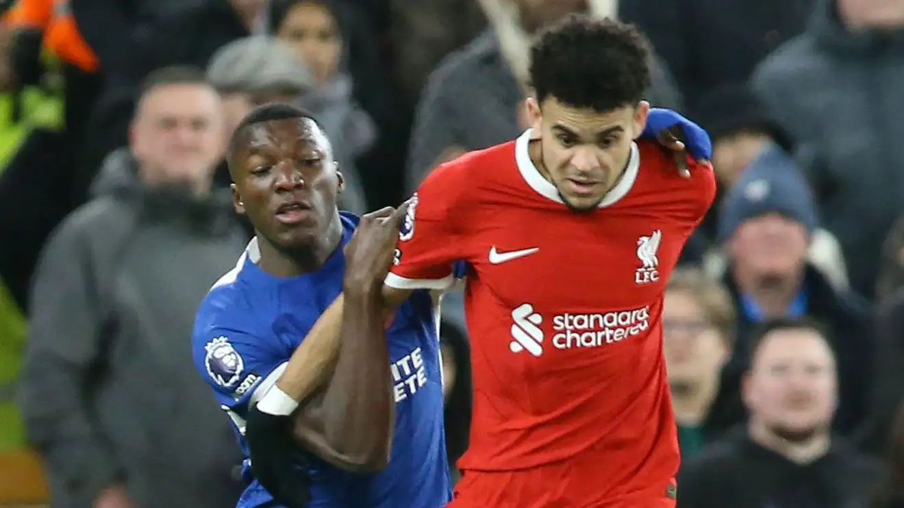Chelsea midfielder Moises Caicedo and Liverpool forward Luis Diaz