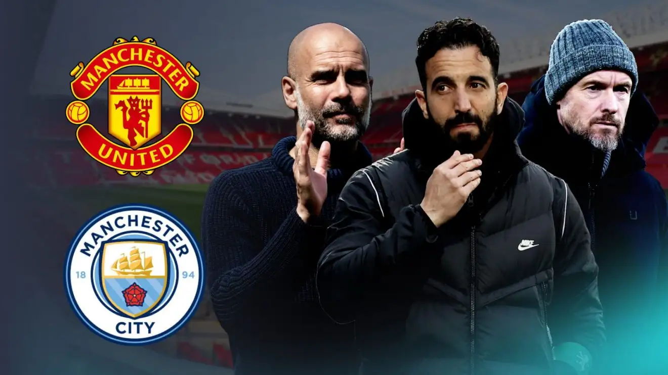 Ten Hag sack? Man Utd 'fight' for Man City 'robbery' with Guardiola exit 'coming', 'ideal successor' chosen 1 Man Metropolis Man Utd Ten Hag Amorim Guardiola