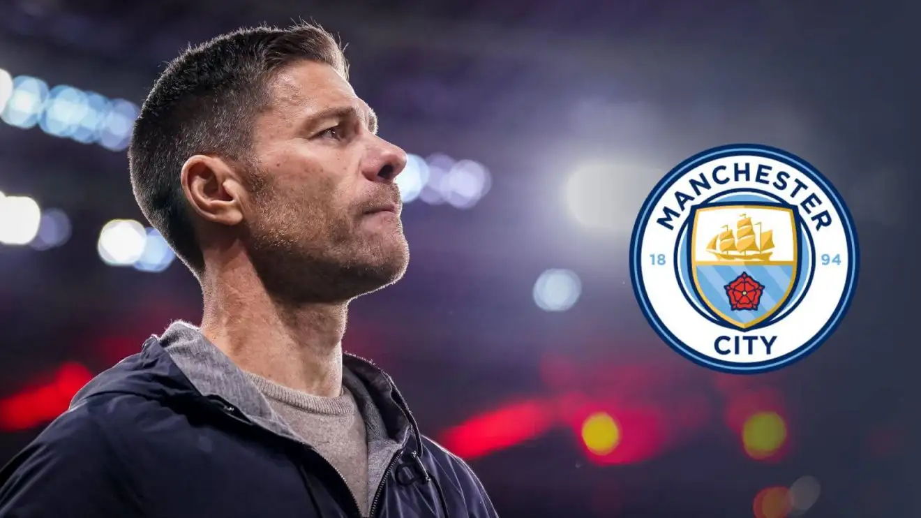 Man City show 'concrete interest' in Guardiola replacement as club 'prepare' for manager exit 1 Xabi Alonso with the Man Metropolis badge