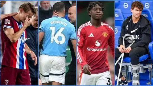 Arsenal top 2024/25 Premier League injury table amid Saka, Odegaard, Martinelli problems