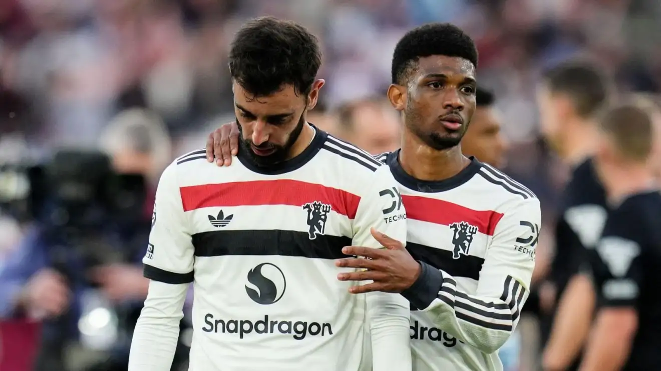 Manchester United players Bruno Fernandes and Amad