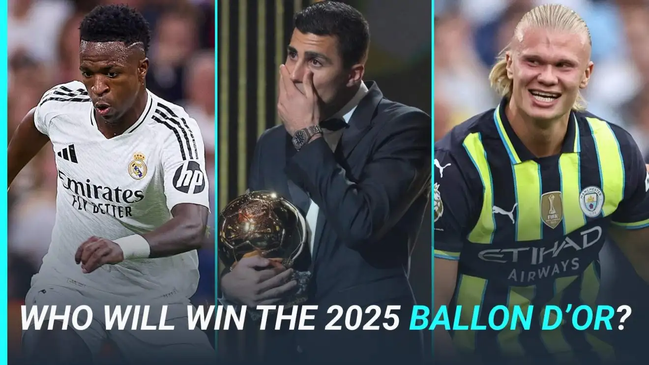 Ballon d'Or favourites Vinicius Junior and Erling Haaland with 2024 winner Rodri