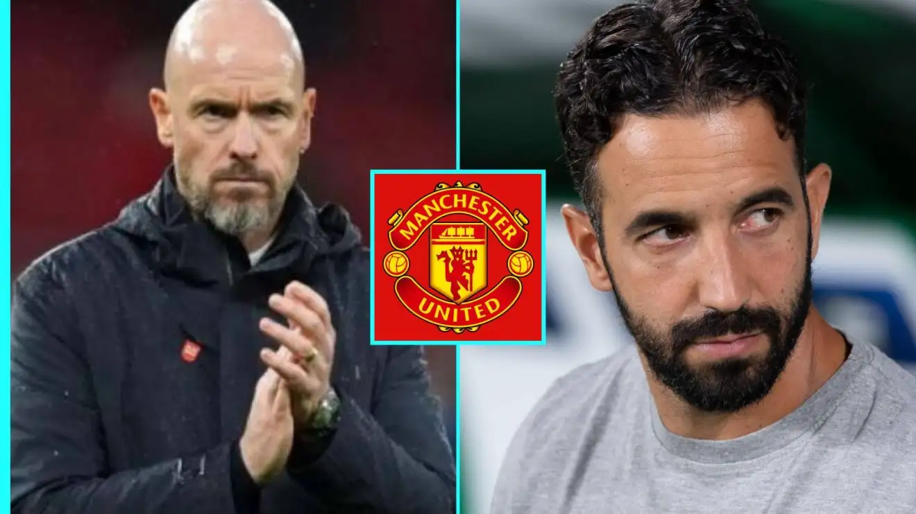 Man Utd 'solution' for Amorim revealed as three replacements touted amid Ten Hag regret 1 Erik 10 Hag and also Ruben Amorim with the Individual Utd badge