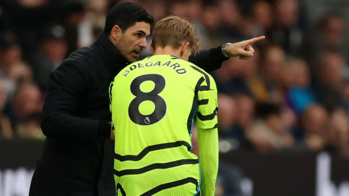 Arsenal manager Mikel Arteta and Martin Odegaard