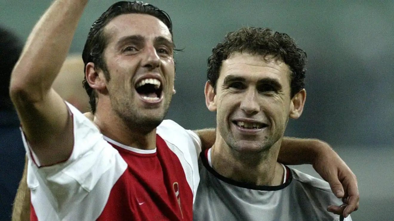 Scheme icons Edu and Martin Keown rejoice a win