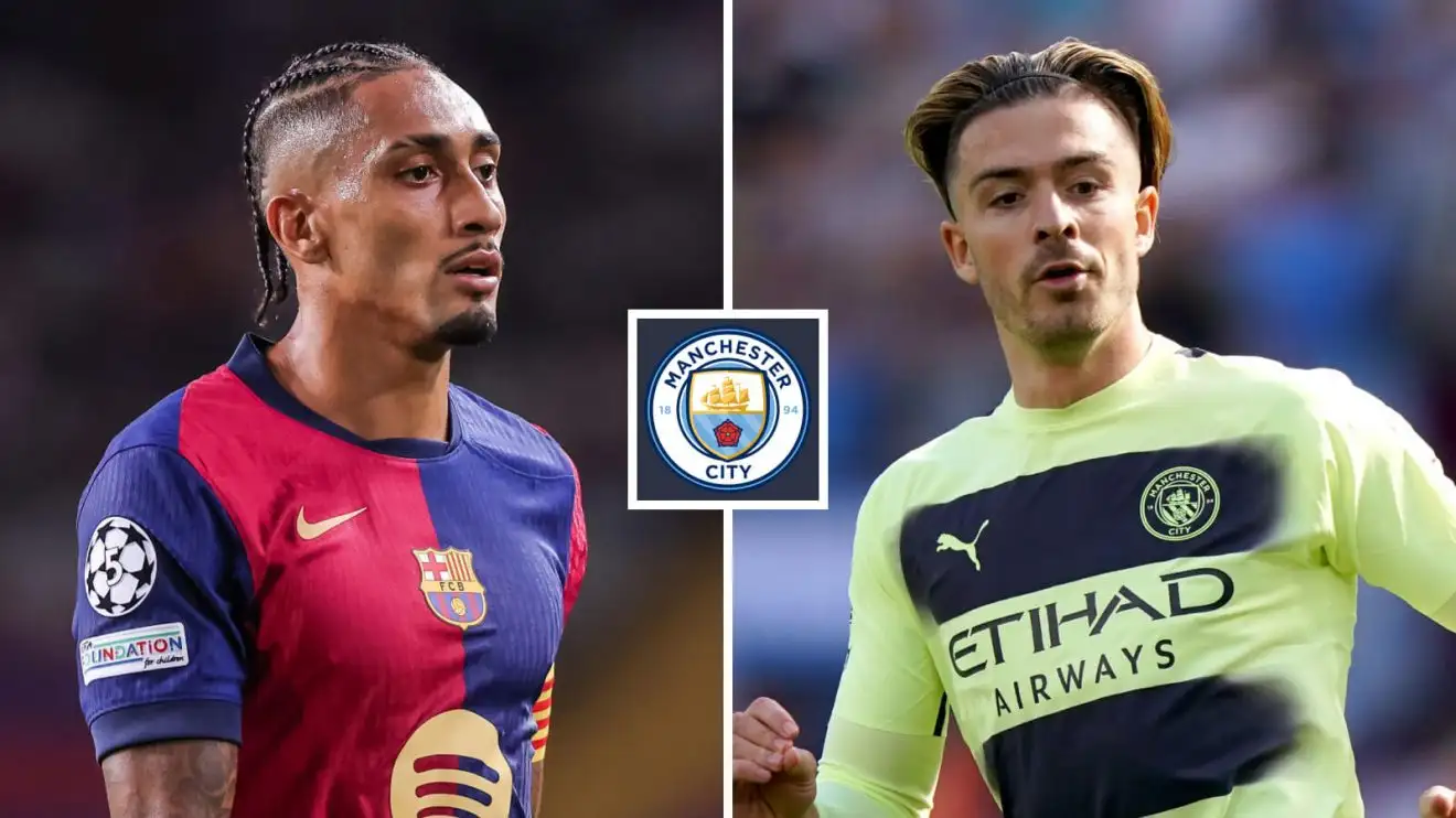 Man City winger Jack Grealish and Raphinha