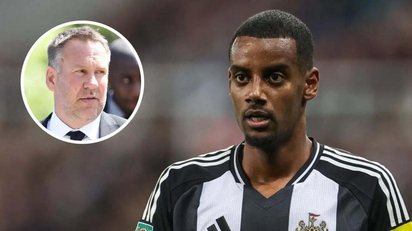 Newcastle striker Alexander Isak and Arsenal legend Paul Merson
