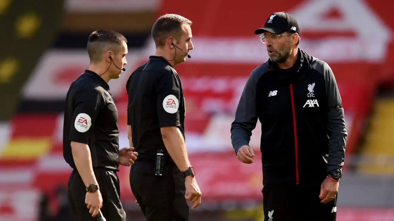 David Coote and Liverpool peak mutt Jurgen Klopp