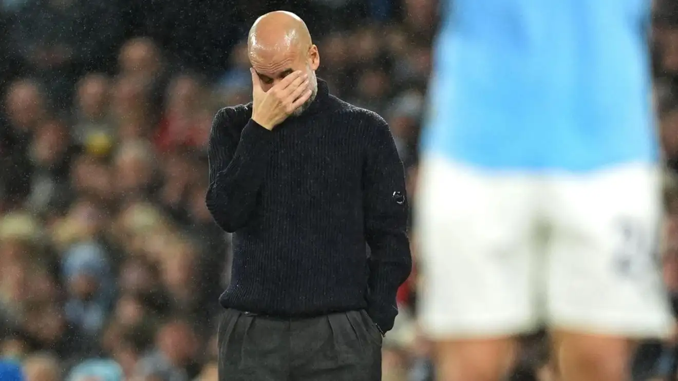 Man City 'on the decline' with form 'more than Rodri' injury as Neville makes bold Guardiola title claim 1 Male Municipal uncover boss Pep Guardiola aesthetic allures dejected during a match
