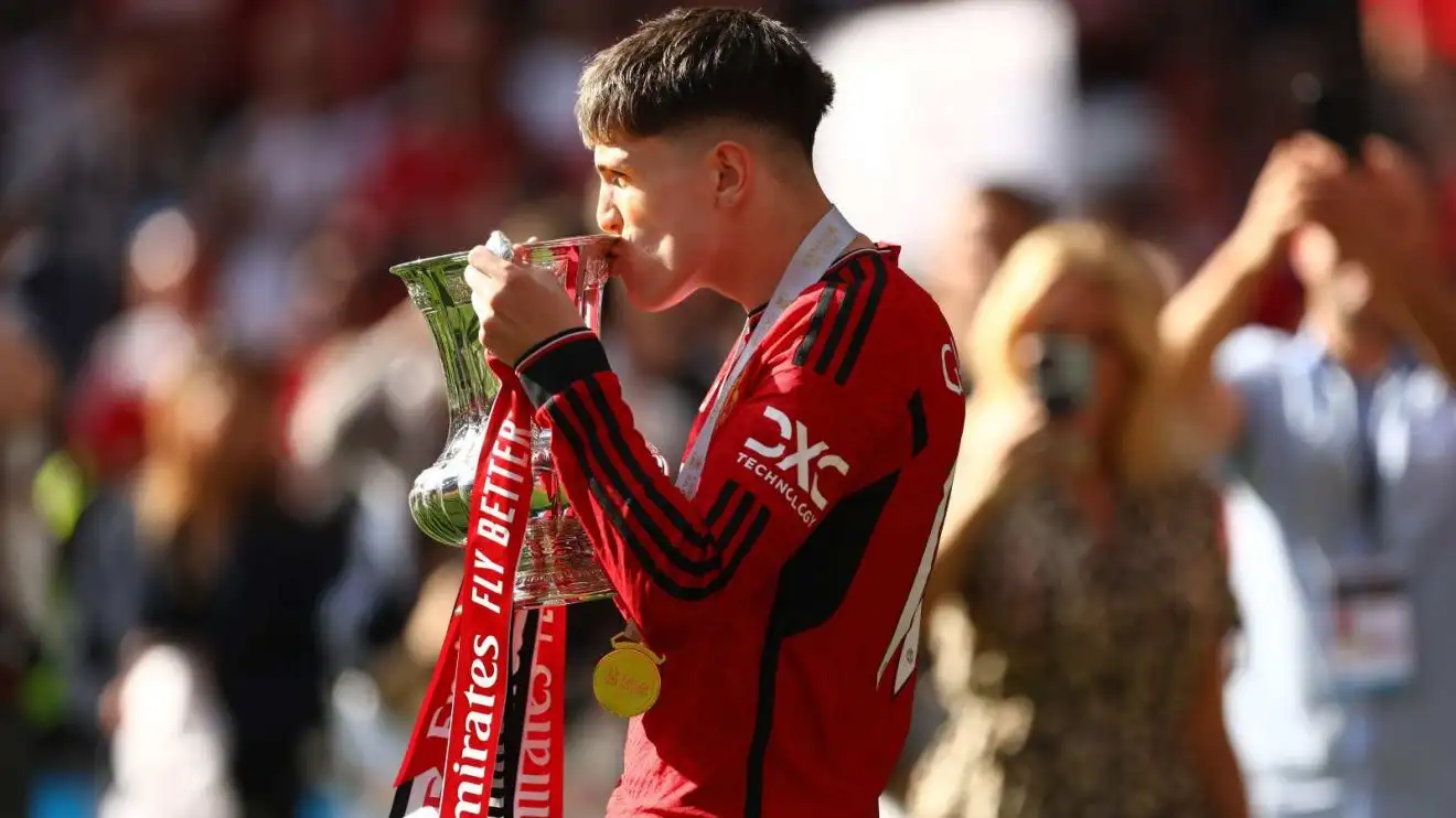 FA Cup third round draw: Arsenal to face holders Man Utd, Spurs at Tamworth, Man City host Salford 1 Dude Utd winger Alejandro Garnacho kisses the FA Cup trophy