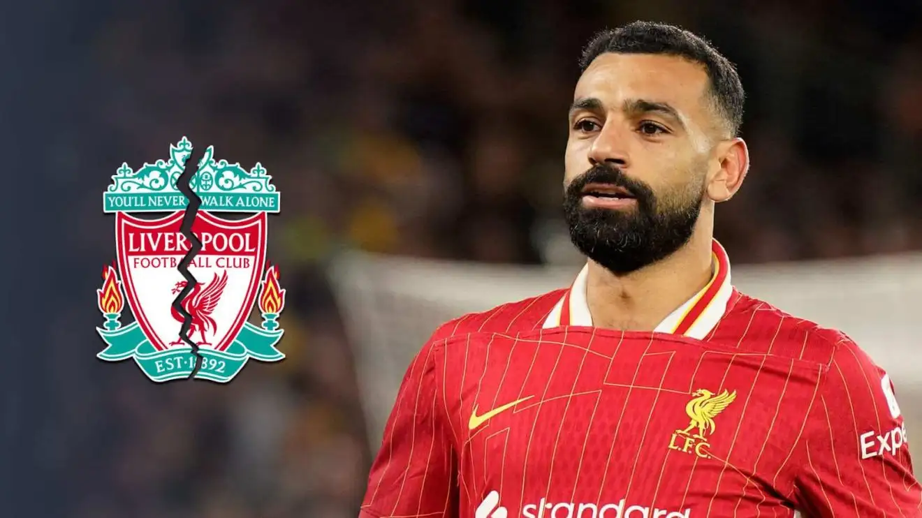 Liverpool blow as Salah 'demand' creates 'dilemma' with renewal offer 'not enough'; 'figures' revealed 1 Mohamed Salah with a chipped Liverpool badge