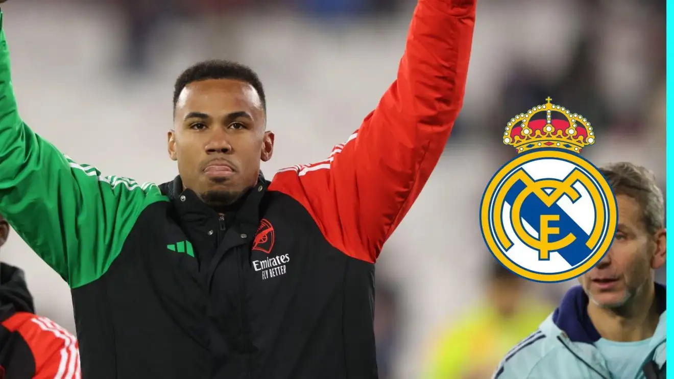 Arsenal sale 'impossible' for 'less than £80m' as Real Madrid 'desire' key Arteta defender 1 Collection defender Gabriel Magalhaes with the Real Madrid badge