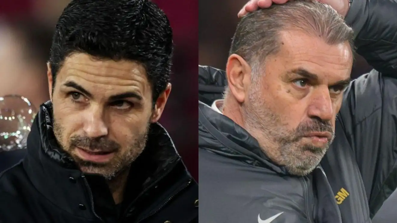 Tottenham risk becoming Ten Hag's Man Utd with Postecoglou lucky to avoid sack; Arteta 'more like Moyes' 1 Arteta Postecoglou Arsenal Tottenham