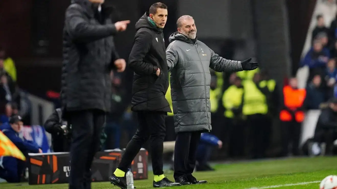 Tottenham manager Ange Postecoglou gestures during a match