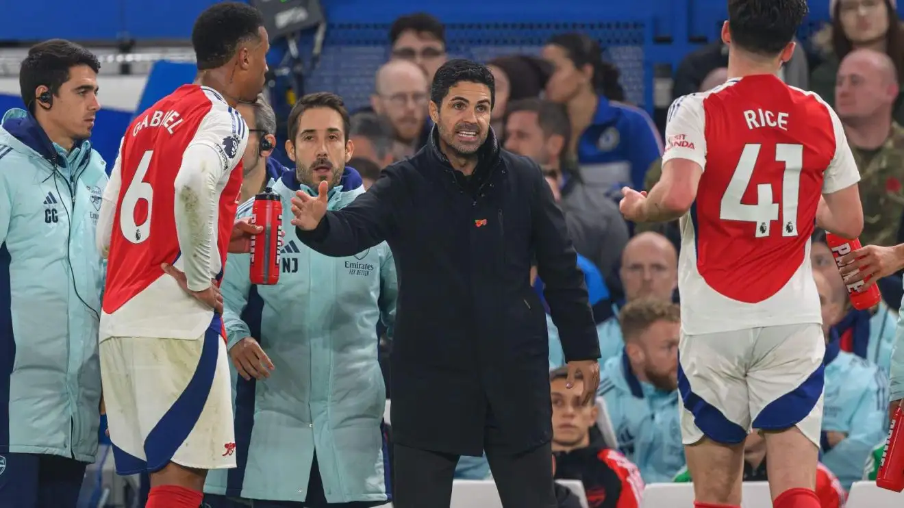 Mikel Arteta reveals 'possibility' crucial Arsenal star will return v Everton: 'He trained today' 1 Mikel Arteta delivers instructions to Gabriel and Declan Rice