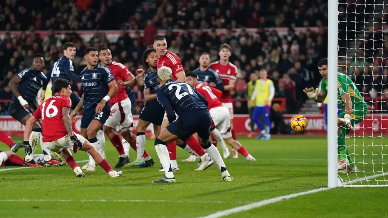 Aston Villa goalkeeper Emiliano Martinez makes the save of the season