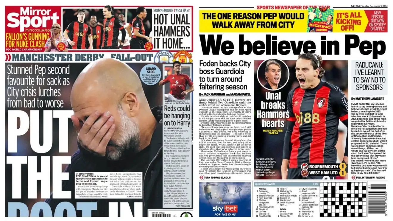 Pep Guardiola sack? Behave yourselves; this is not a Man Utd crisis - Football365 1 Pep Guardiola ago pages.