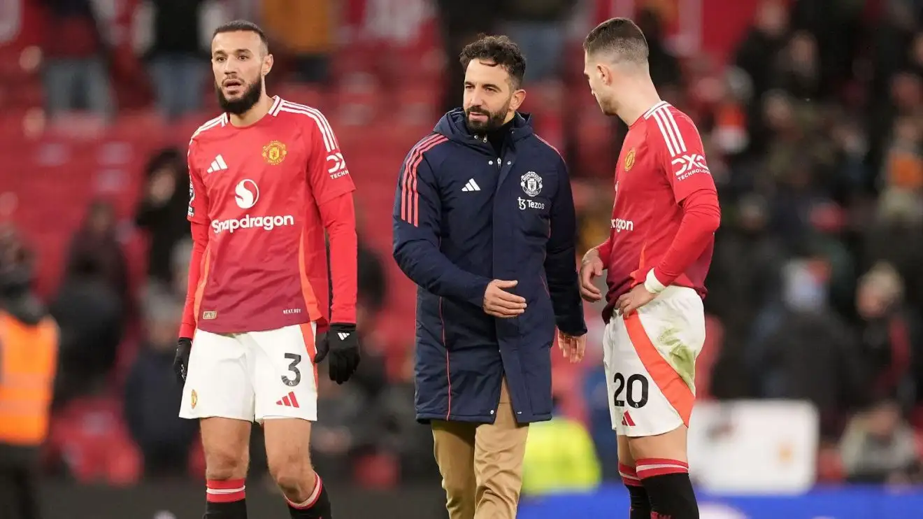 Man Utd defenders with Ruben Amorim