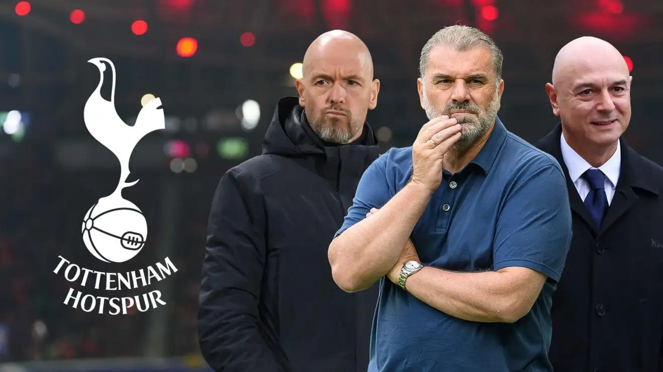 Ten Hag for Spurs after inevitable Postecoglou sack would be 'Spursiest' choice 1 Erik ten Hag, Ange Postecogliu and Daniel Levy.