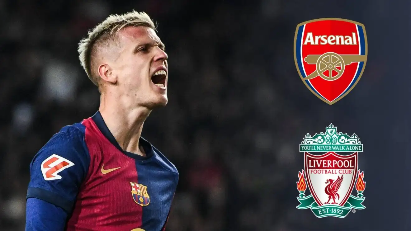 Barcelona fail with Olmo appeal as Arsenal 'first to show interest' in signing Spain Euro 2024 hero 1 Barcelona midfielder Dani Olmo by means of the Arsenal and Liverpool badges