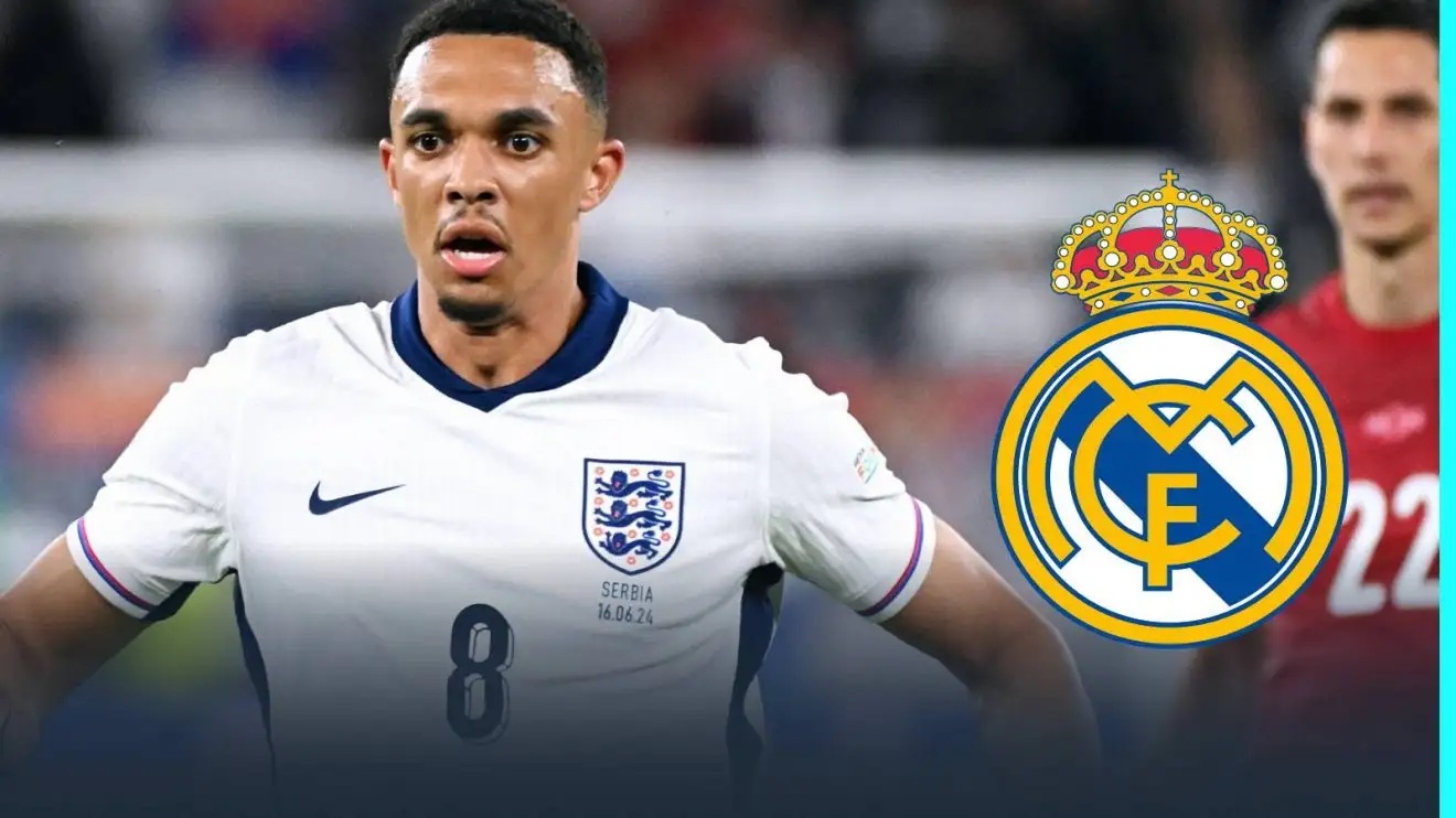 Real Madrid hope Liverpool 'reconsider' Alexander-Arnold offer with Reds contract talks 'in vain' 1 Trent Alexander-Arnold with the Real Madrid badge