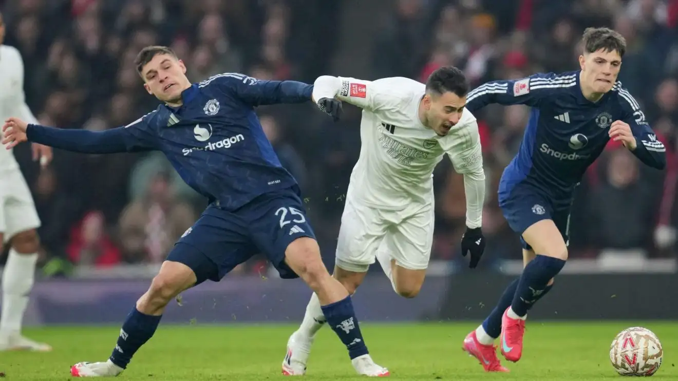 Man Utd star facing ban after FA Cup brawl in penalty shootout win over Arsenal 1 Male Utd midfielder Manuel Ugarte