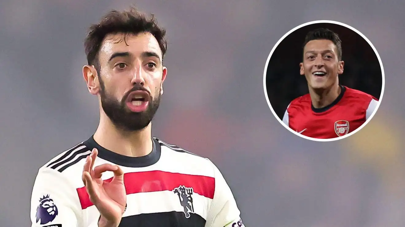Man Utd urged to 'be brave' and sell their own 'whinging' version of Mesut Ozil 1 Bruno Fernandes and Mesut Ozil