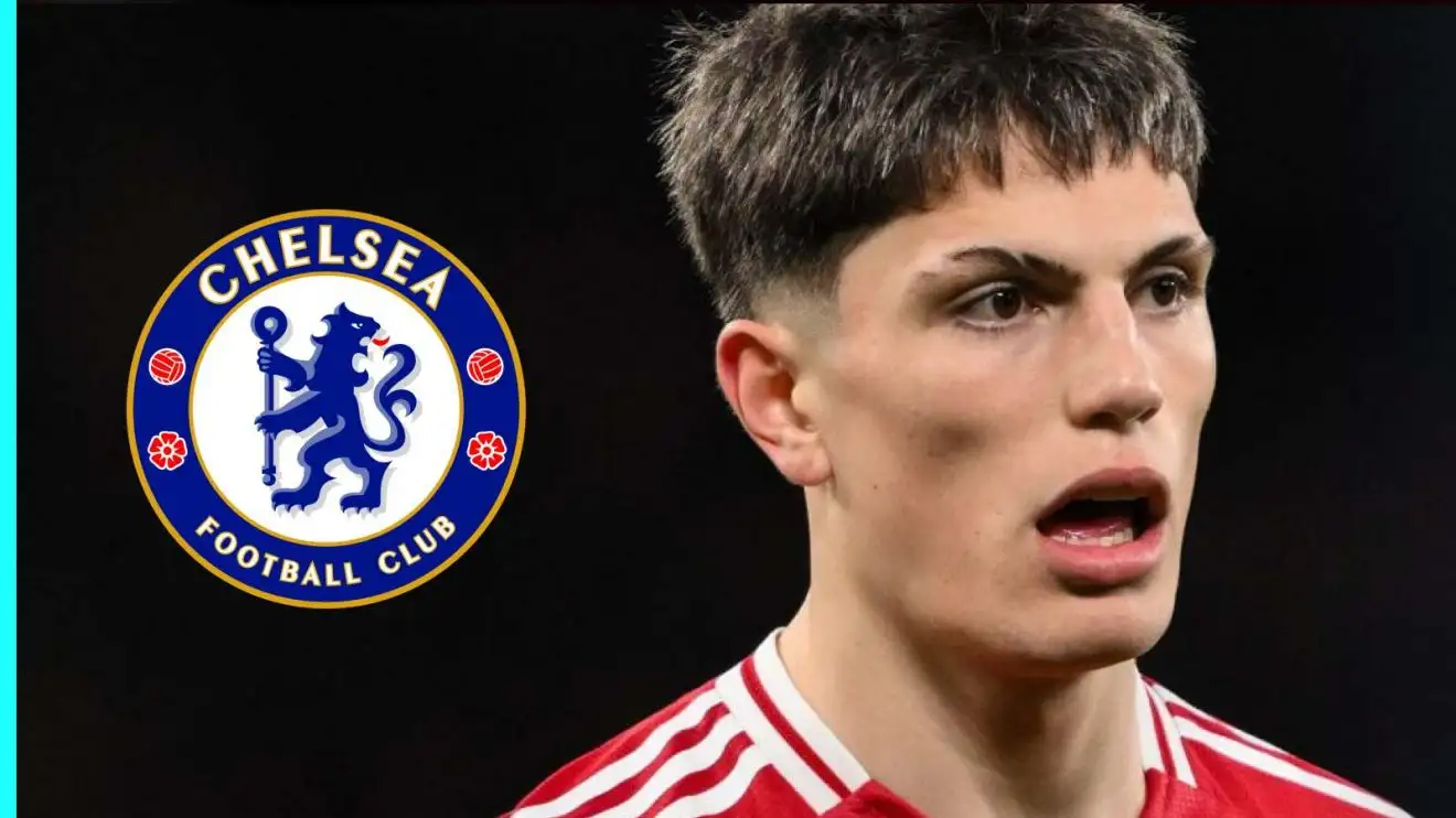 Man Utd told to 'drop' £60m star at Chelsea in swap deal as transfer target 'walks into' Amorim's team 1 Guy Utd winger Alejandro Garnacho through the Chelsea badge
