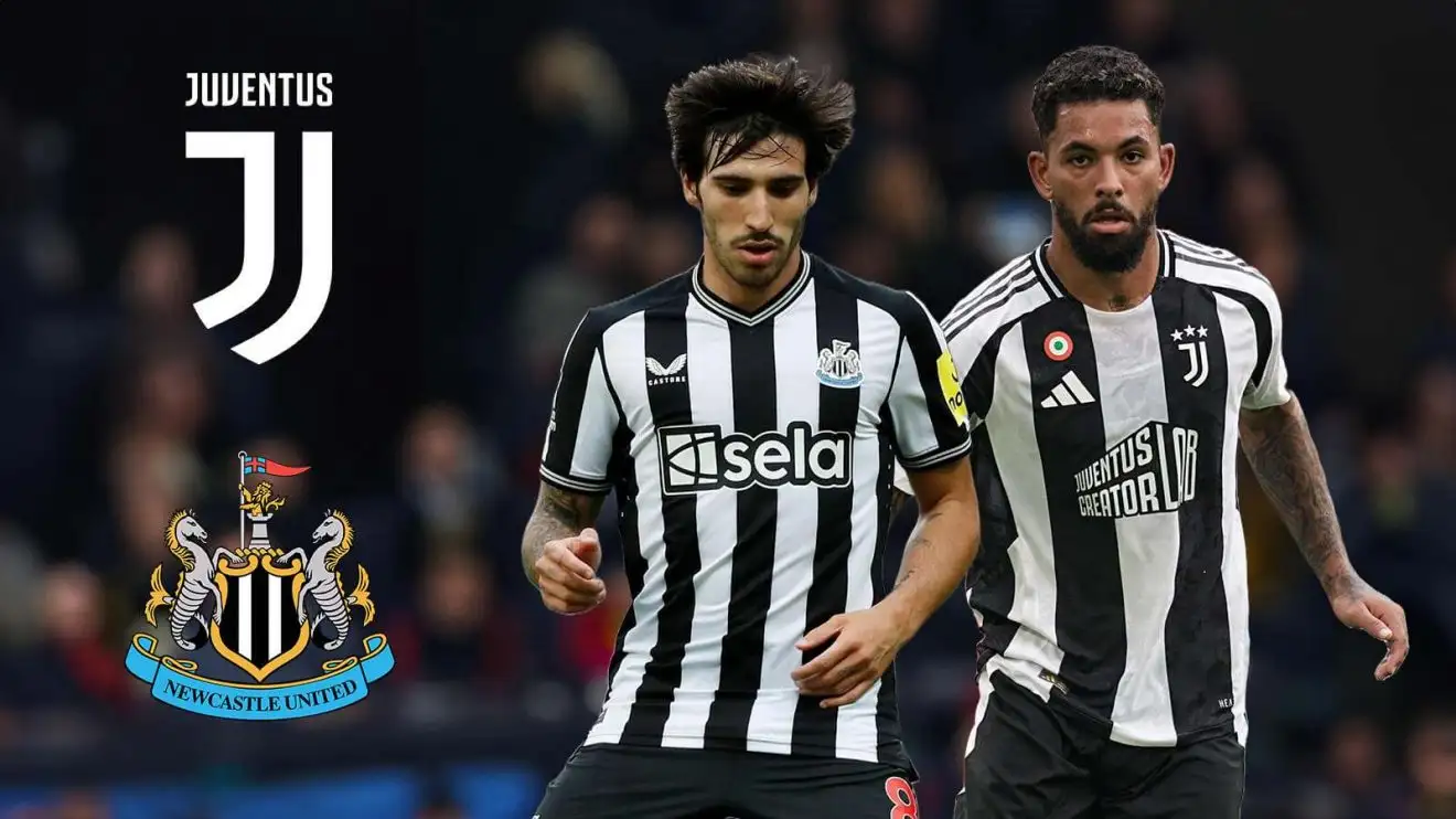 Newcastle to sacrifice Tonali? Howe brands star 'not essential' as Juventus offer swap deal 1 Sandro Tonali and also Douglas Luiz via the Juventus and also Newcastle badges