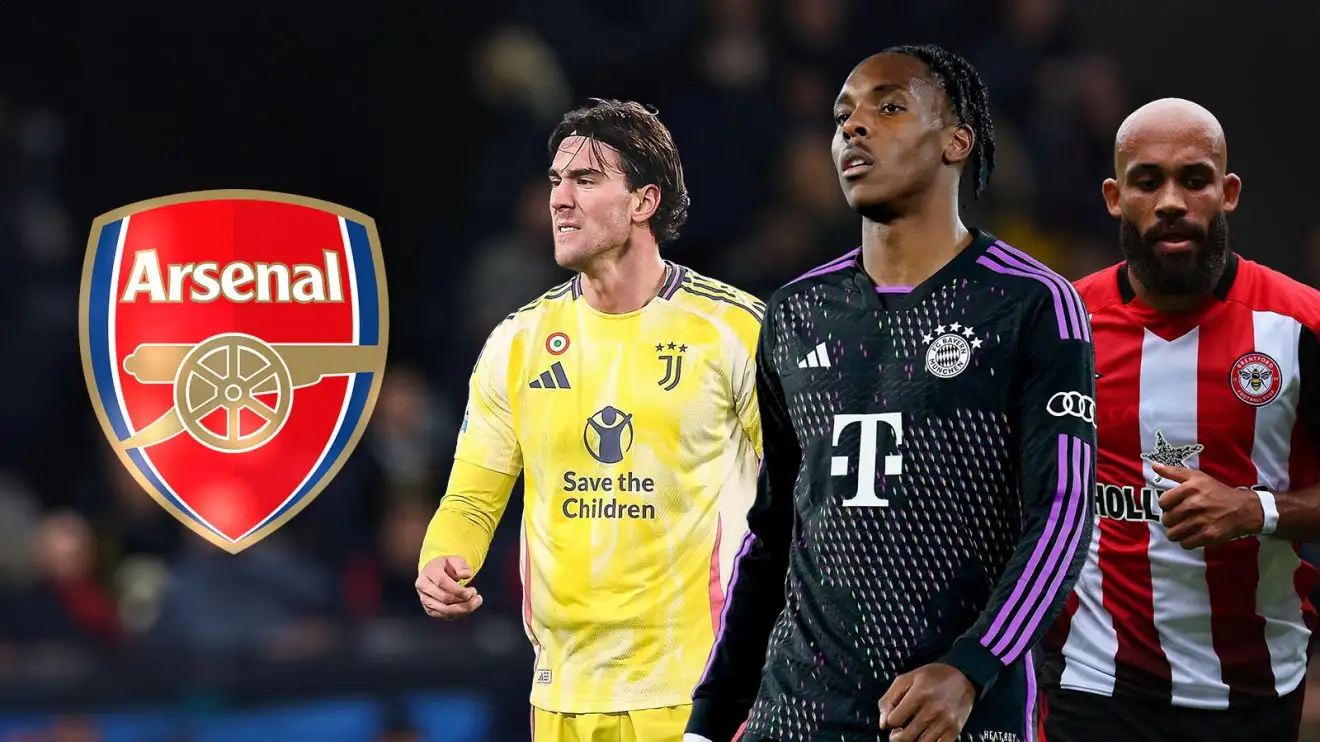 Which forwards are Arsenal targeting as alternatives to Ollie Watkins? 1 Tel Vlahovic Mbeumo Hodgepodge