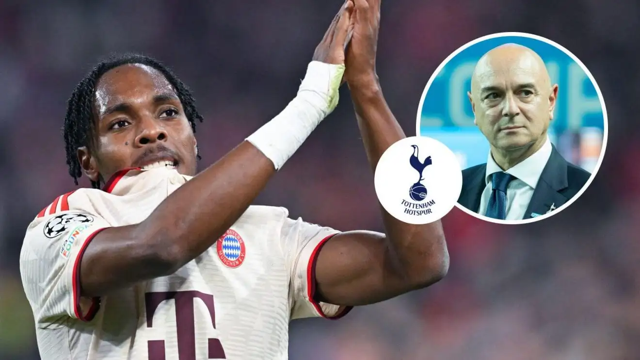 Spurs stun transfer rivals 'reaching agreement' to sign wantaway wonderkid wanted by Man Utd, Arsenal, Chelsea 1 Mathys Tel with the Tottenham badge as well as chairman Daniel Levy