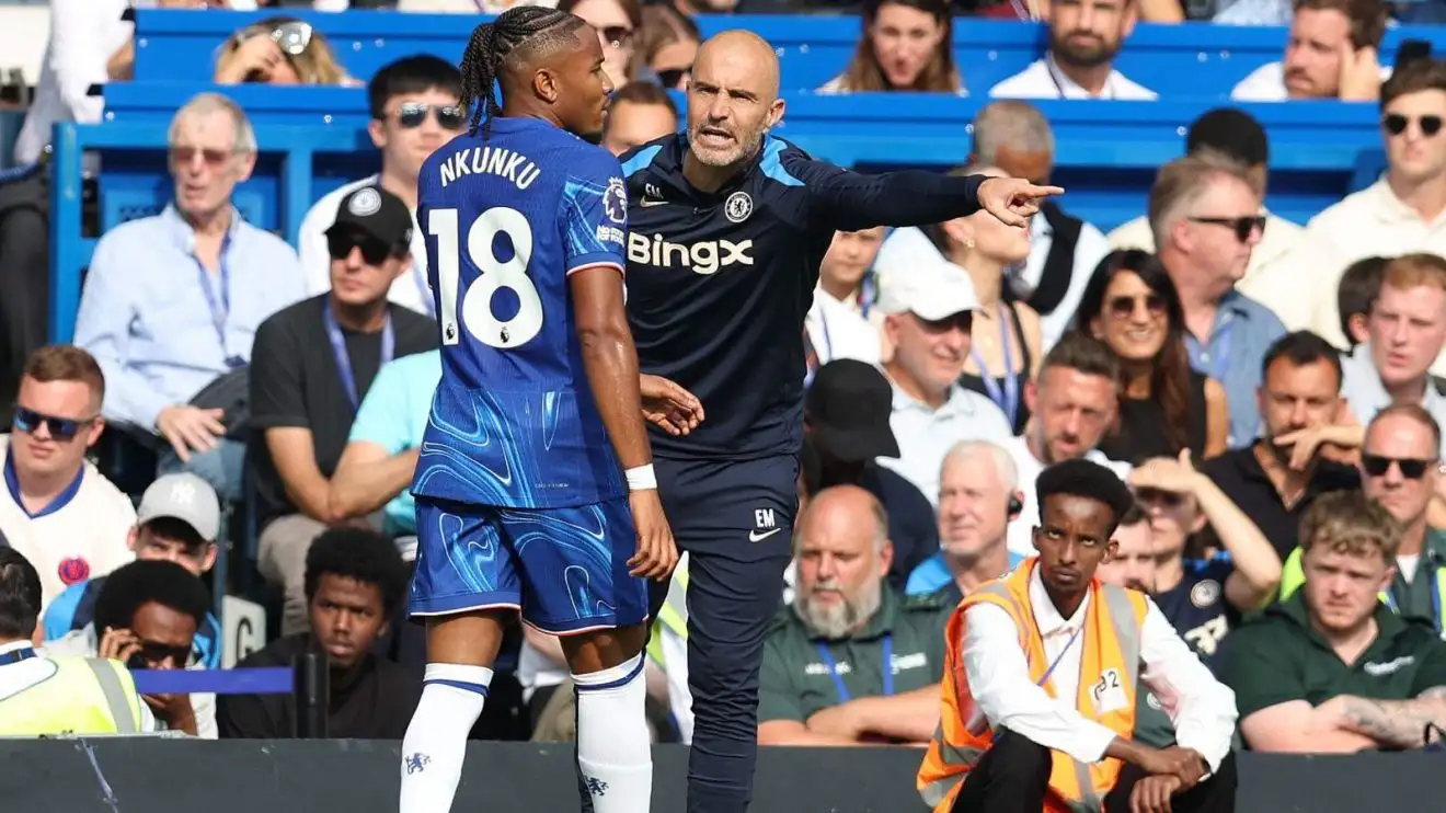 Maresca claims Nkunku 'is not a nine', months after saying he is 'a number nine' 1 Chelsea head teaching Enzo Maresca barks instructions at Christopher Nkunku
