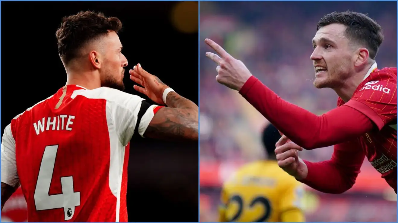 Could Ben White do a job up front for title-chasing Arsenal? 1 Loan consolidation protector Ben White and also Liverpool player Andy Robertson