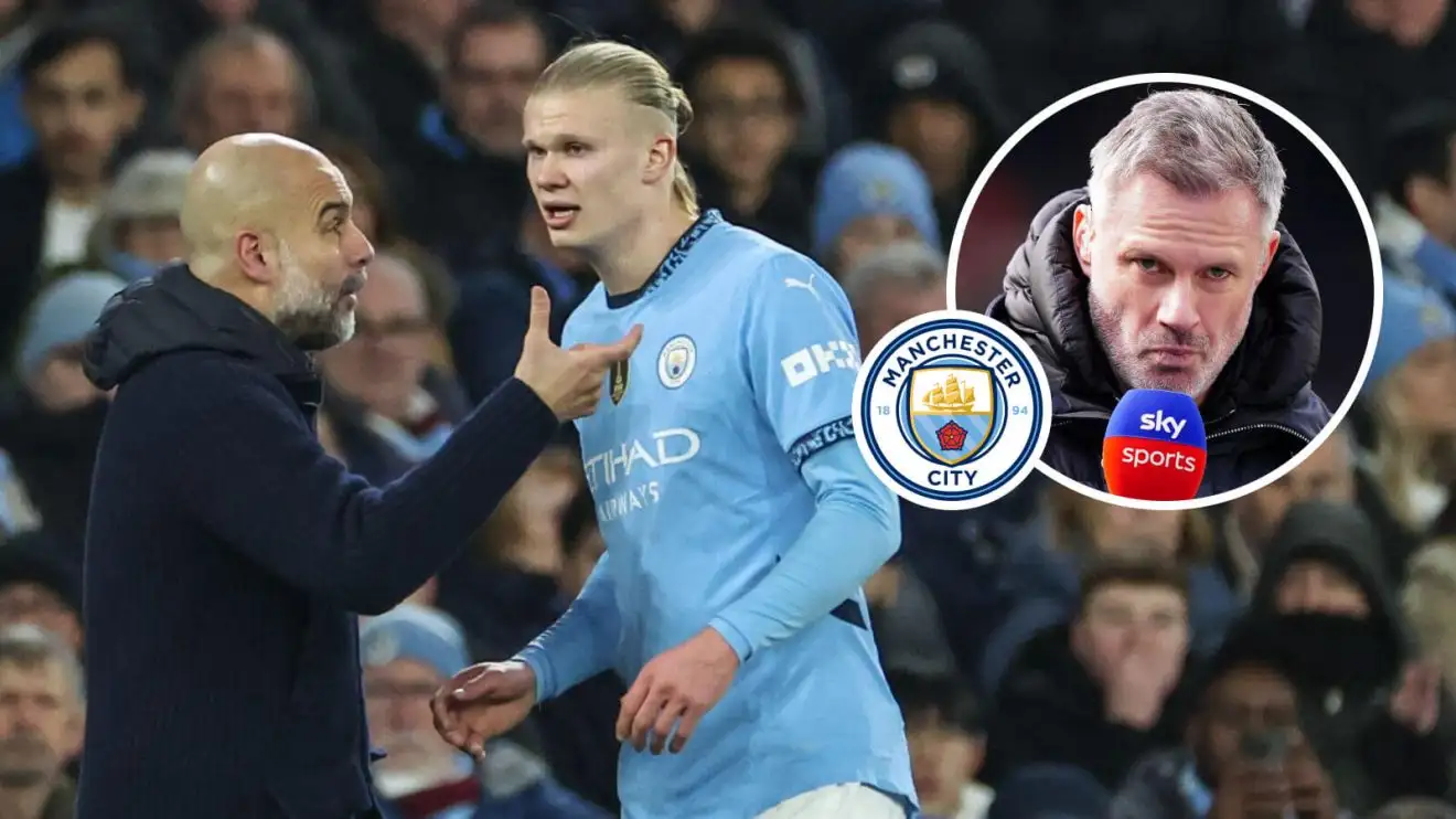 Carragher hits out at journalist for twisting Haaland comments as Man City boss Guardiola reacts 1 Male Metropolis duo Pep Guardiola and Erling Haaland through Jamie Carragher