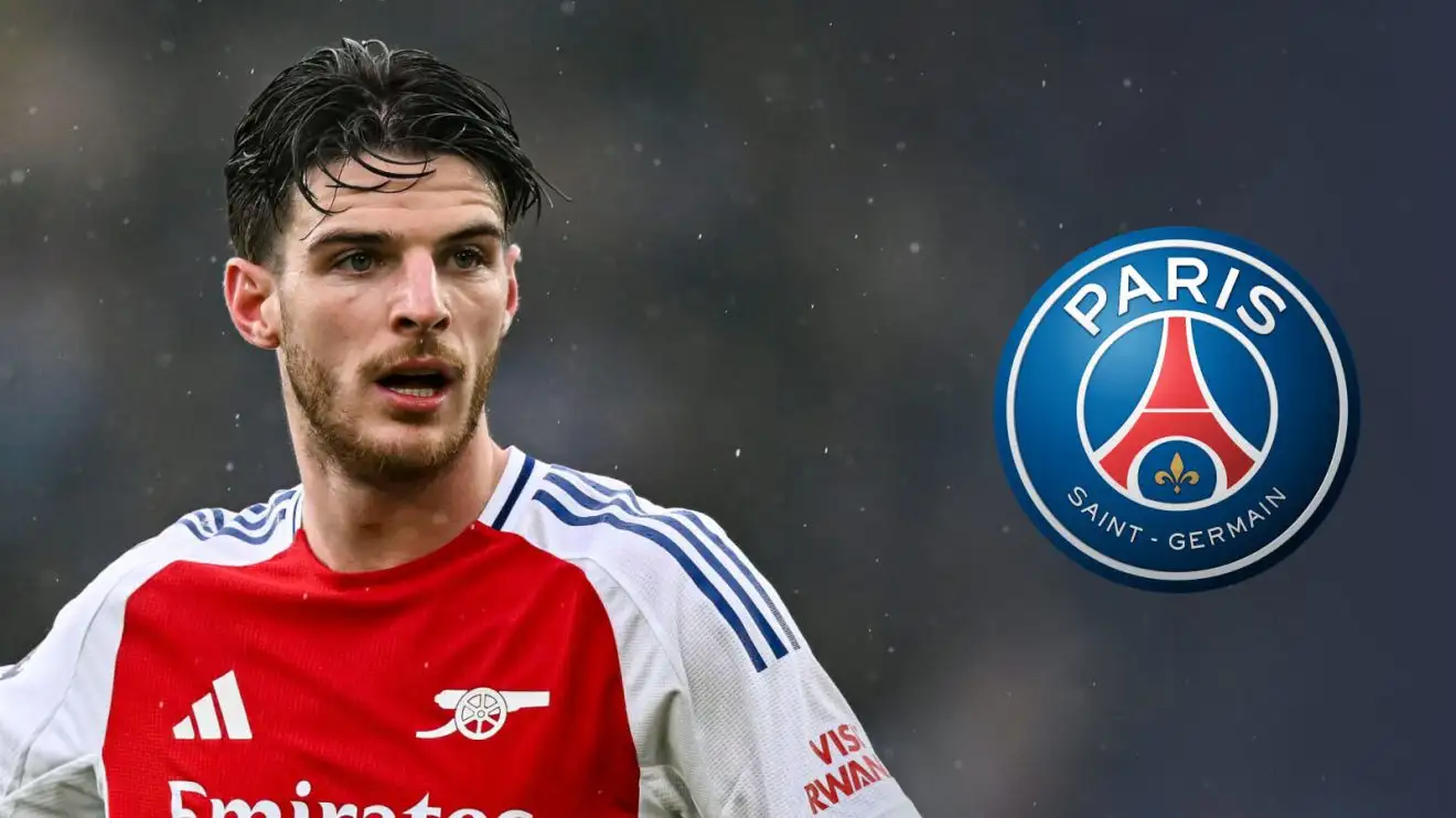 PSG make huge 'offer' for Declan Rice but Arsenal demand another £21m in order to sell 1 Arsenal midfielder Declan Rice