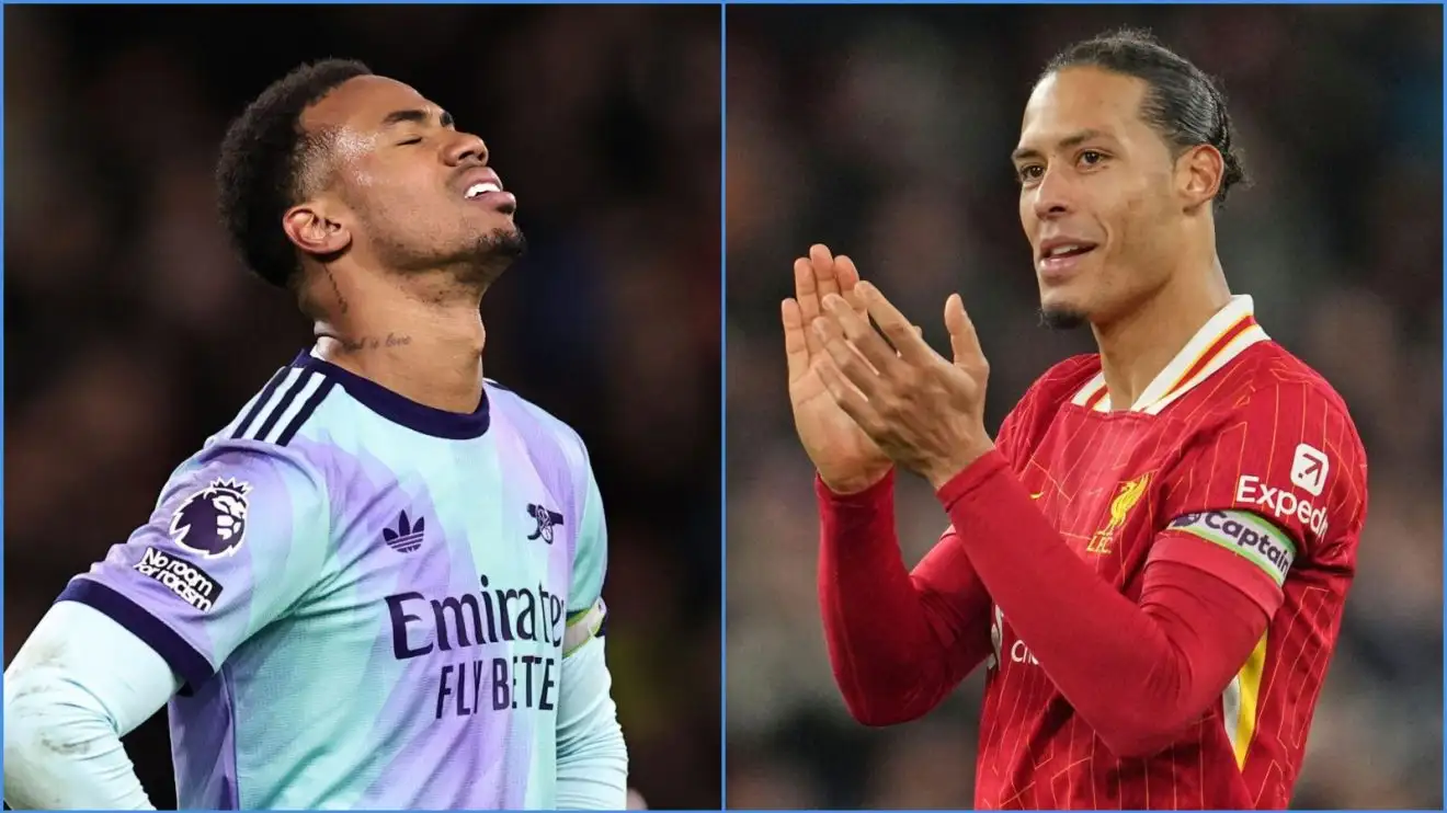 Arsenal defender Gabriel and Liverpool captain Virgil van Dijk
