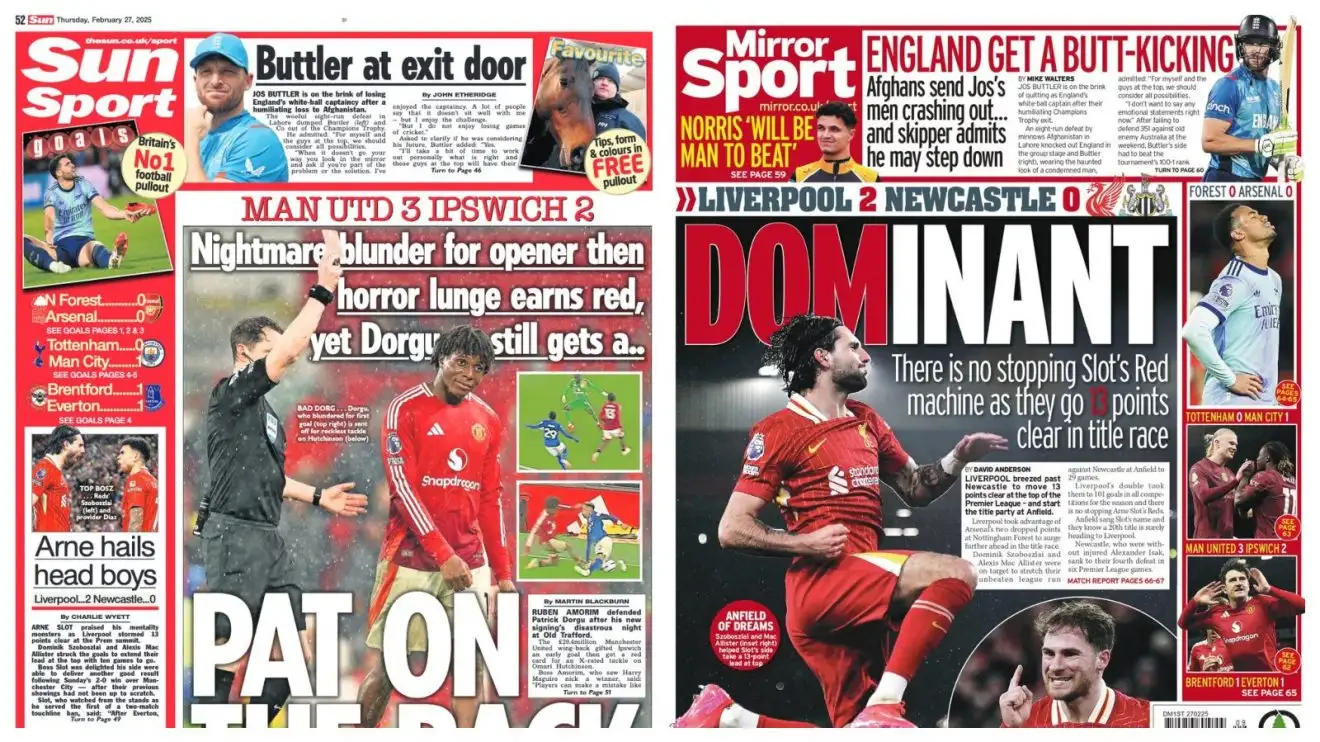 Liverpool somehow avoid 'full-scale disaster' but still play second fiddle to Man Utd - Football365 1 Sun and also Mirror endorse pages