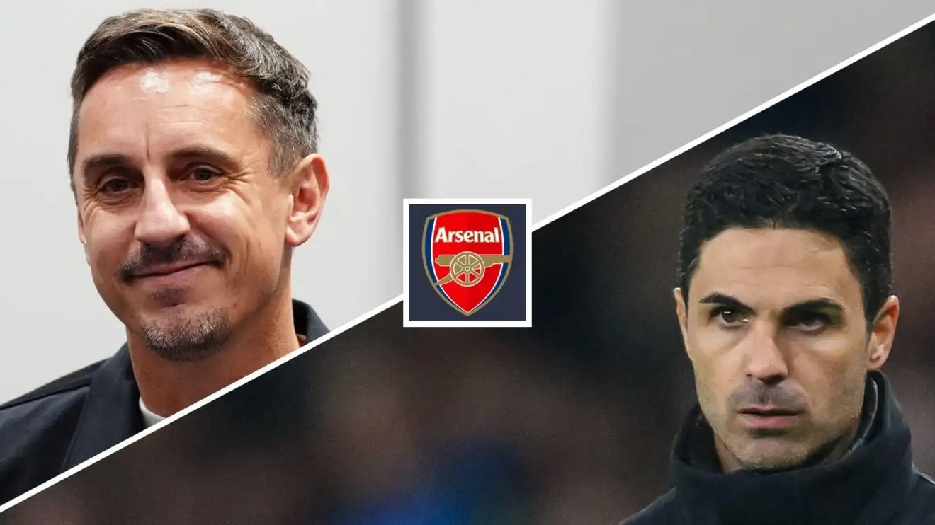 Gary Neville 'brutally shut down' by 'icon' on Arsenal form 1 Gary Neville on Consolidation honcho Mikel Arteta