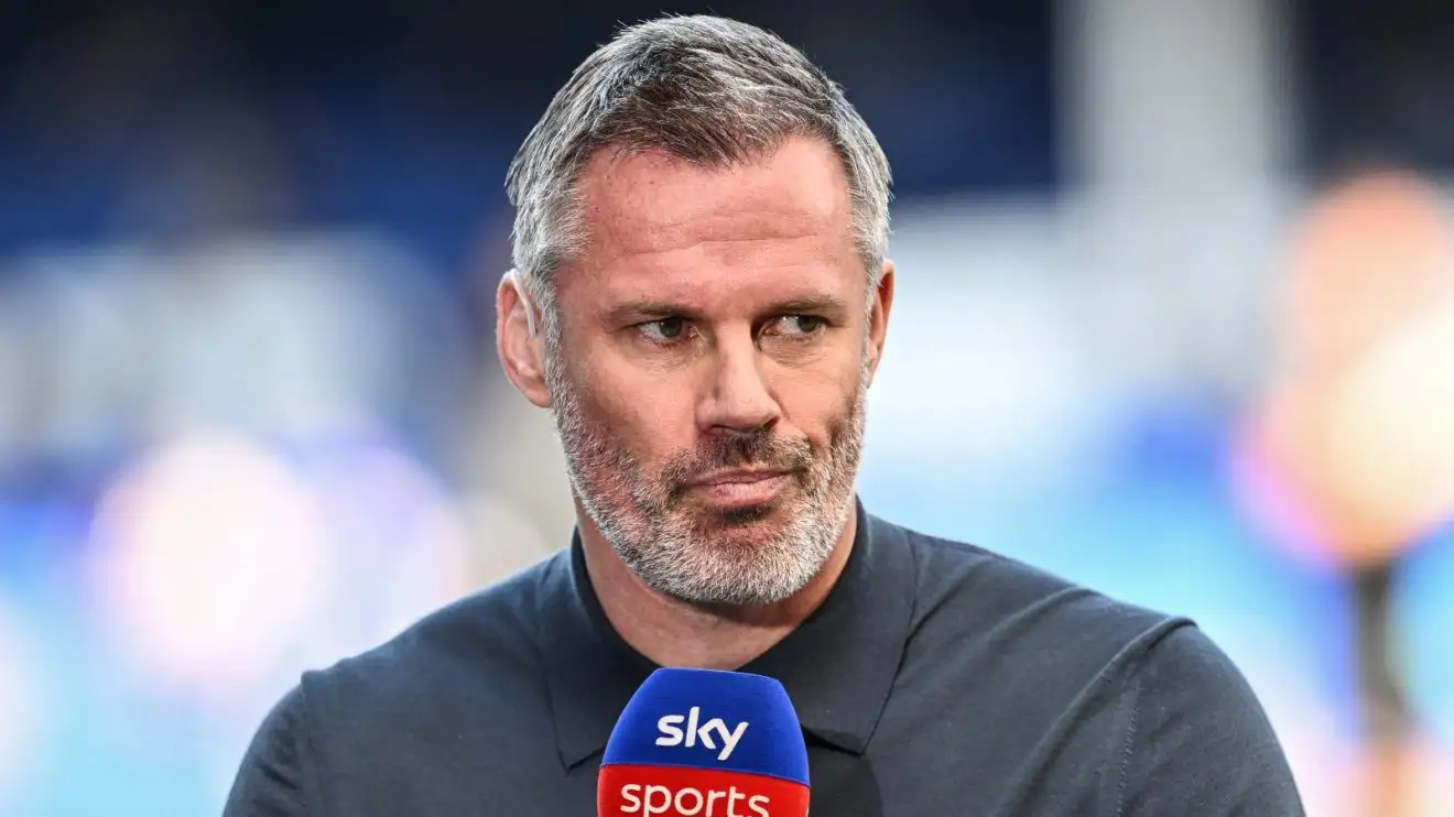 Jamie Carragher wearing a Firmaments Sporting openings microphone