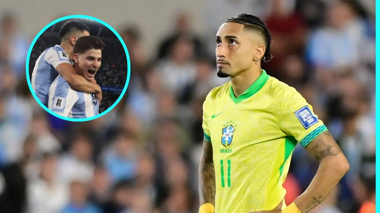 Brazil smashed by rivals Argentina as Raphinha's words spectacularly backfire 1 Raphinha and also Julian Alvarez