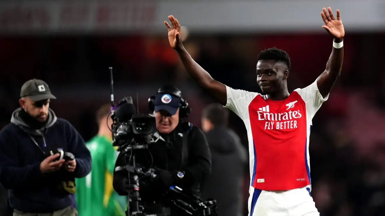 Arsenal fans stand accused of 'graceless imbecility' 1 Bukayo Saka salutes Arsenal devotees
