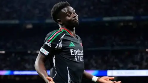 Bukayo Saka in tunnel bust-up as Real Madrid star grabs his neck after Bernabeu defeat