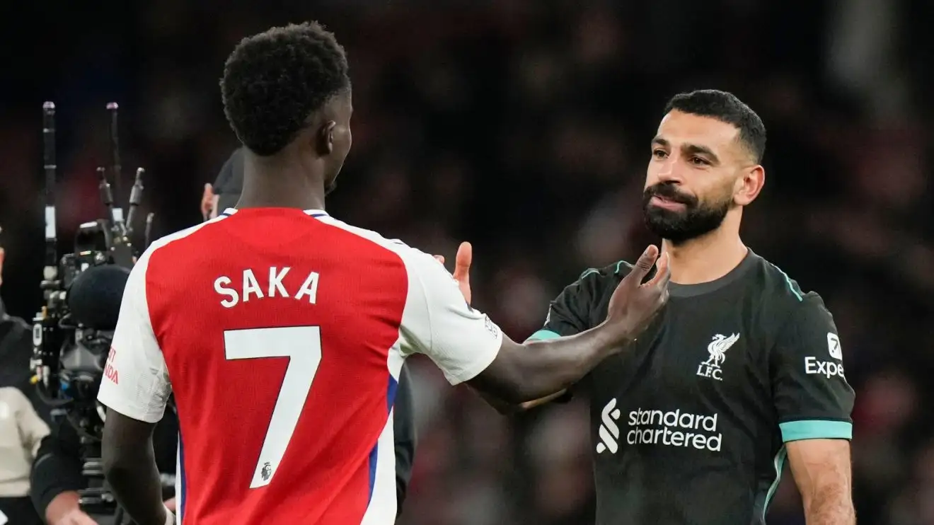 Arsenal still threat to Liverpool celebration plans 1 Bukayo Saka and Mo Salah