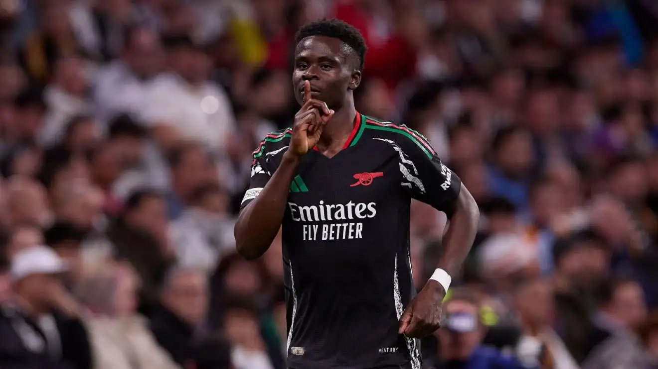 Arsenal star defended after being branded 'a disgrace' in historic win over Real Madrid 1 Conglomeration winger Bukayo Saka